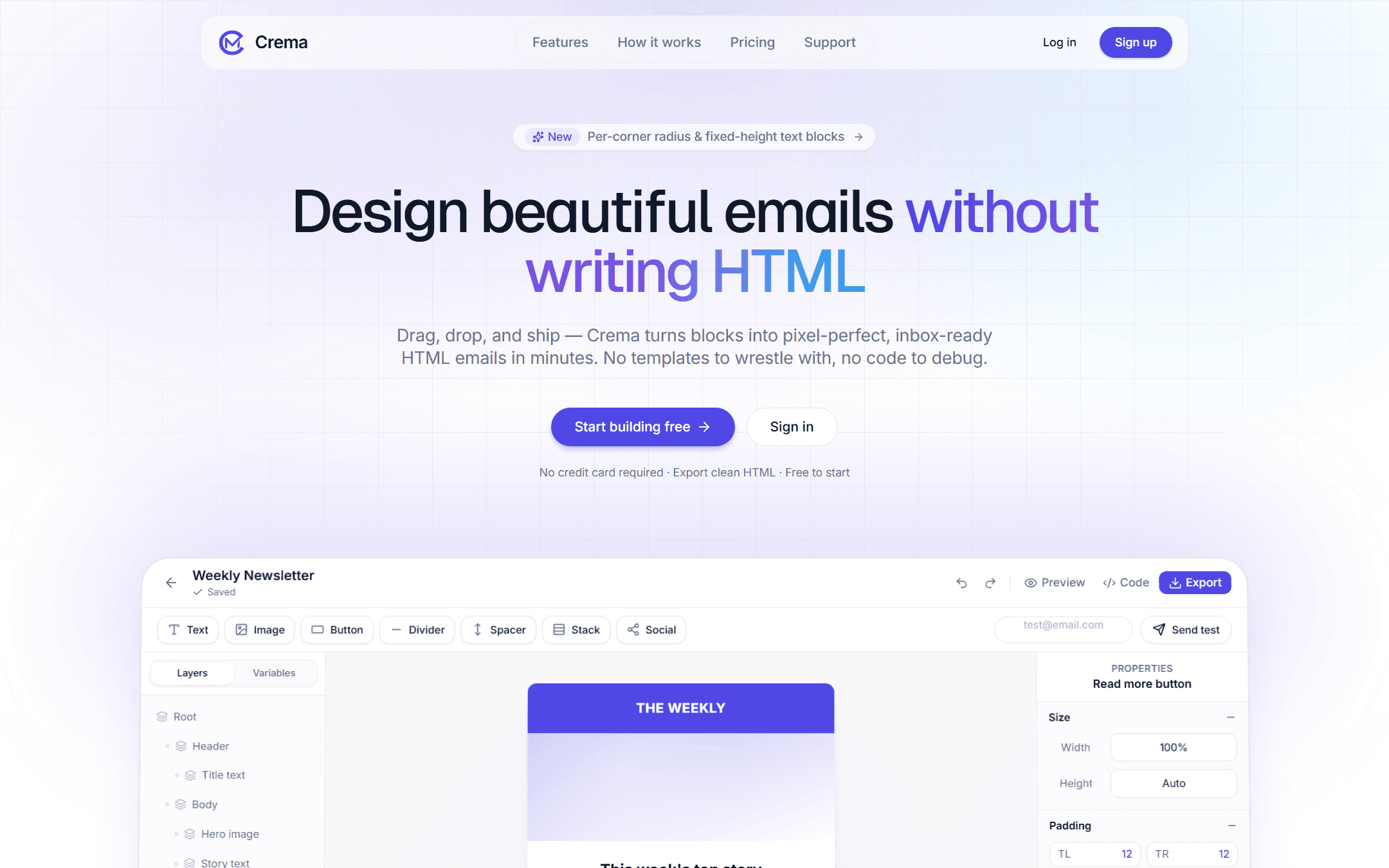 Crema - Email Template Builder